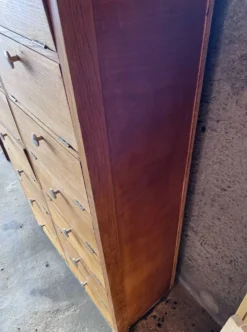 Un Meuble De Notaire / Métier Double Colonnes à Clapet (Restaurer)