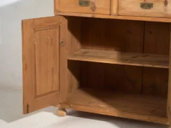 Vaisselier ancien en pin – Meuble rustique européen avec étagères – circa 1940