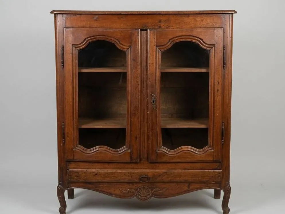 Vaisselier / Argentier Vitrine style Louis XV - meuble ancien bois massif