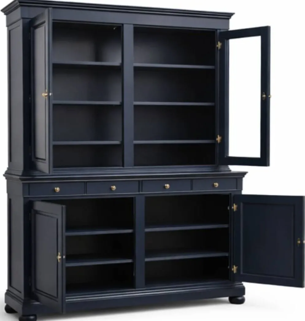 Vaisselier, bibliothèque en bois massif