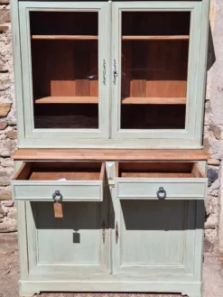 Vaisselier / buffet 2 corps vitré ancien rénové | Basile