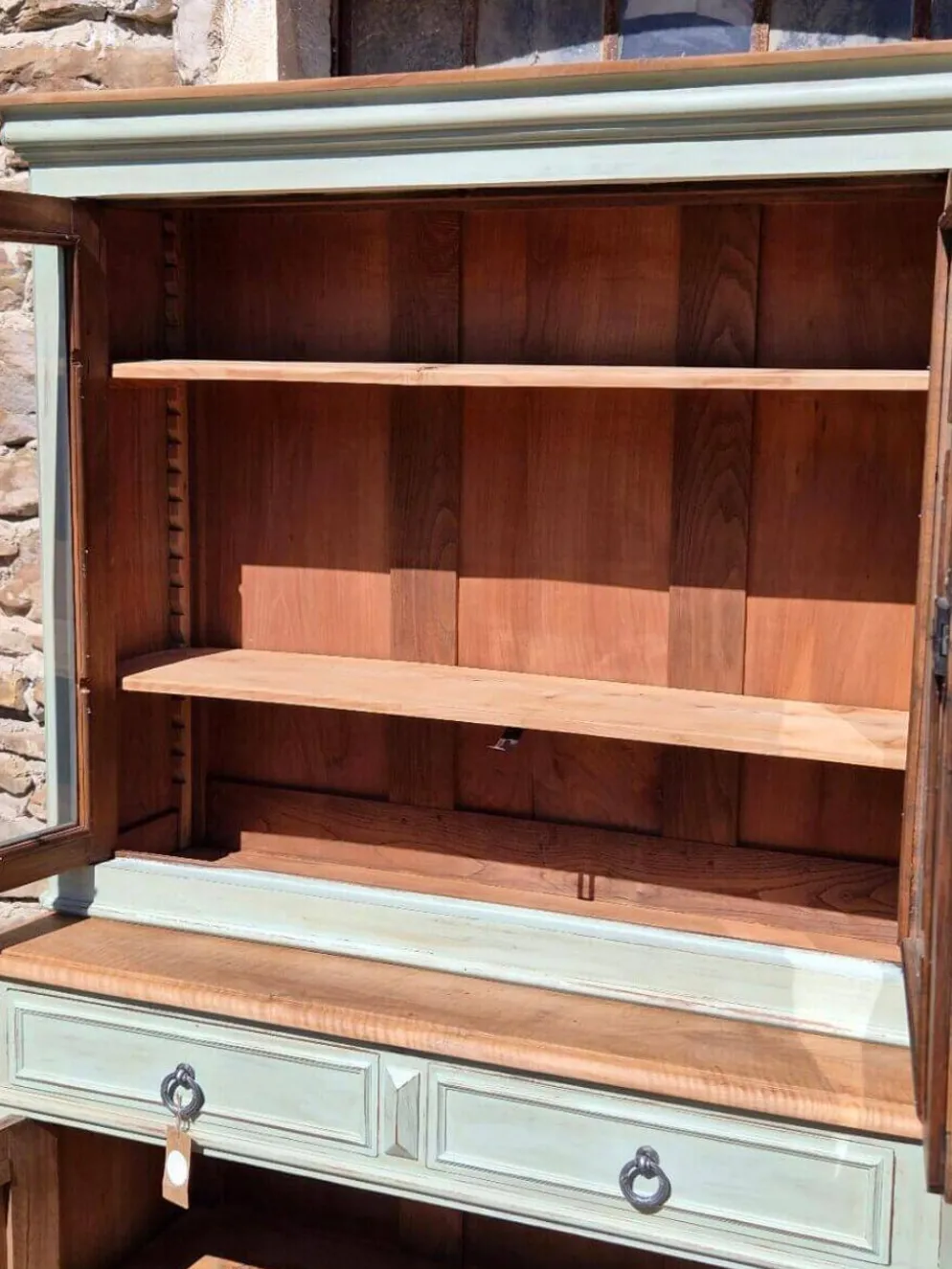 Vaisselier / buffet 2 corps vitré ancien rénové | Basile