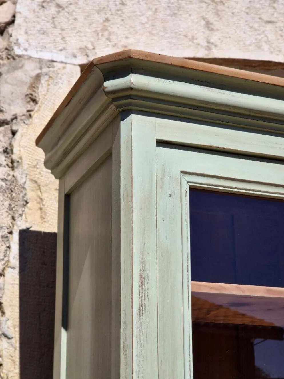 Vaisselier / buffet 2 corps vitré ancien rénové | Basile