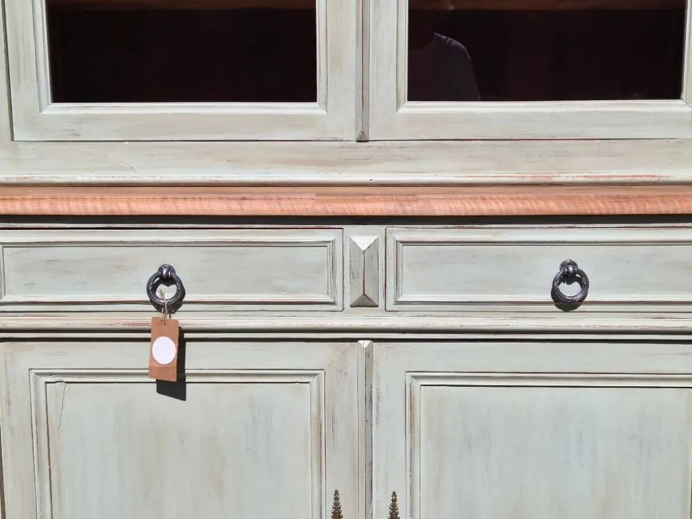 Vaisselier / buffet 2 corps vitré ancien rénové | Basile