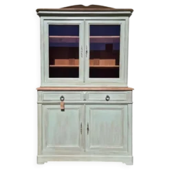 Vaisselier / buffet 2 corps vitré ancien rénové | Basile