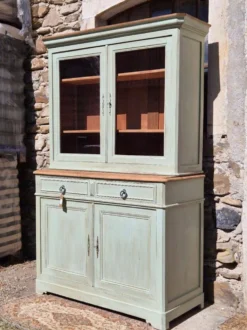 Vaisselier / buffet 2 corps vitré ancien rénové | Basile