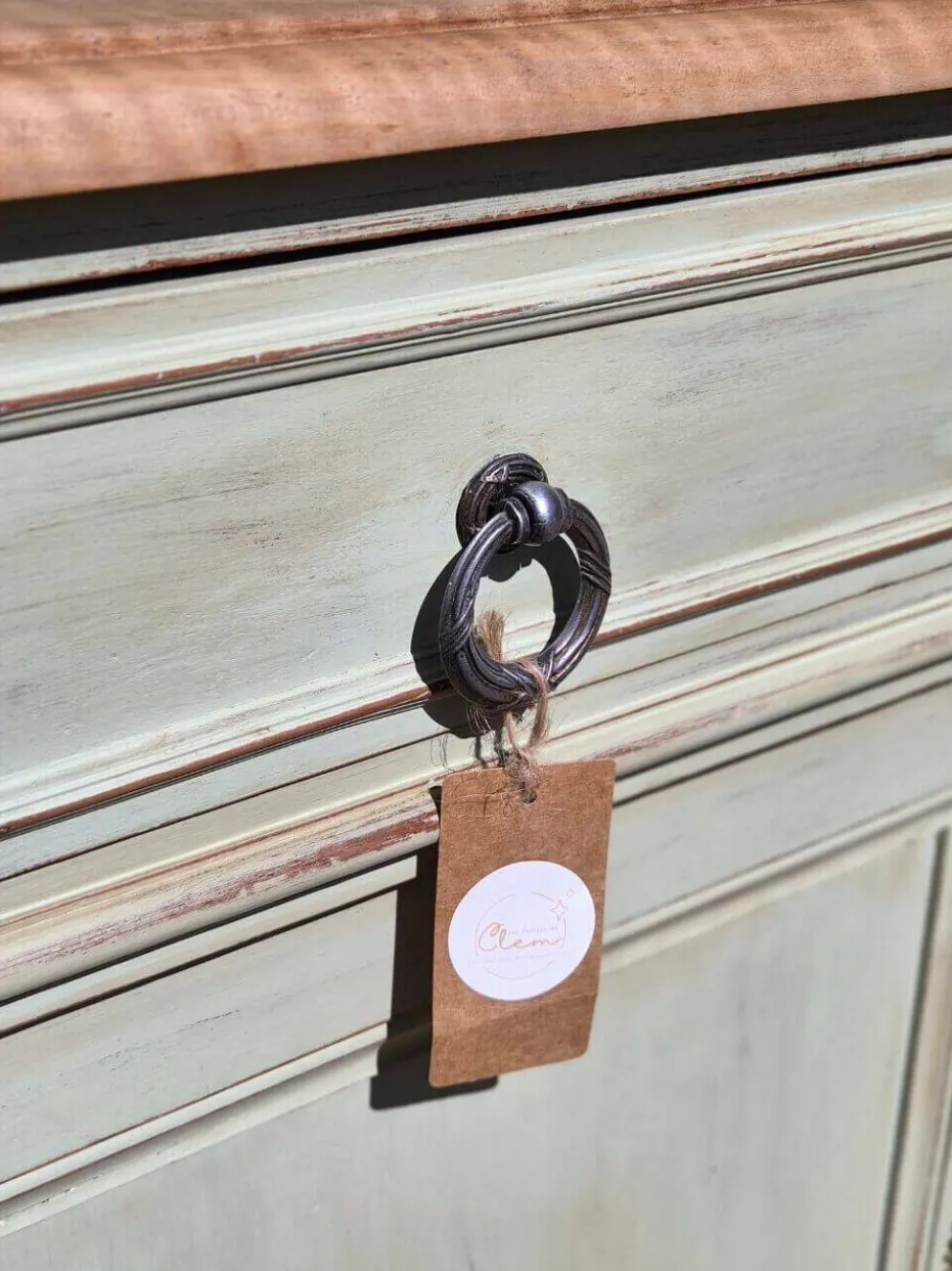 Vaisselier / buffet 2 corps vitré ancien rénové | Basile