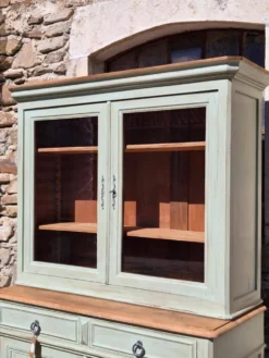 Vaisselier / buffet 2 corps vitré ancien rénové | Basile