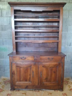 Vaisselier 2 corps en bois fruitier style provincial, XVIIIe