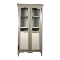 vaisselier vitrine parisienne relooké peinture papier peint style champêtre