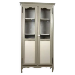 vaisselier vitrine parisienne relooké peinture papier peint style champêtre