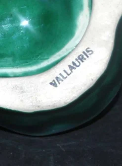 Vallauris ravier beurrier et couteau poisson vintage en céramique coloré 1960-70