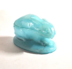 Vallerysthal boîte bonbonnière lapin lièvre pâques en opaline bleu 1900