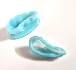 Vallerysthal boîte bonbonnière lapin lièvre pâques en opaline bleu 1900