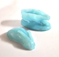 Vallerysthal boîte bonbonnière lapin lièvre pâques en opaline bleu 1900