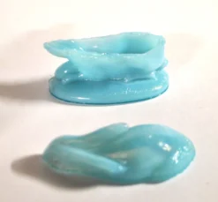 Vallerysthal boîte bonbonnière lapin lièvre pâques en opaline bleu 1900