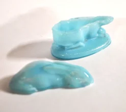 Vallerysthal boîte bonbonnière lapin lièvre pâques en opaline bleu 1900