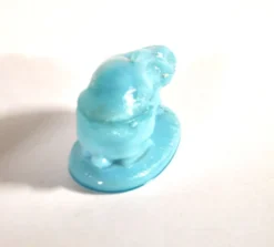 Vallerysthal boîte bonbonnière lapin lièvre pâques en opaline bleu 1900