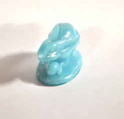 Vallerysthal boîte bonbonnière lapin lièvre pâques en opaline bleu 1900