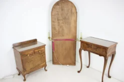 Vanité de maquillage antique avec cabinet, Tchécoslovaquie, 1920