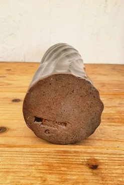 Vase bouteille Les Cyclades Anduze en grès émaillé torsadé