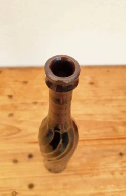 Vase bouteille Les Cyclades Anduze en grès émaillé torsadé