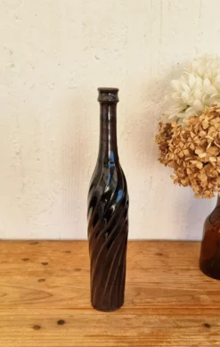 Vase bouteille Les Cyclades Anduze en grès émaillé torsadé