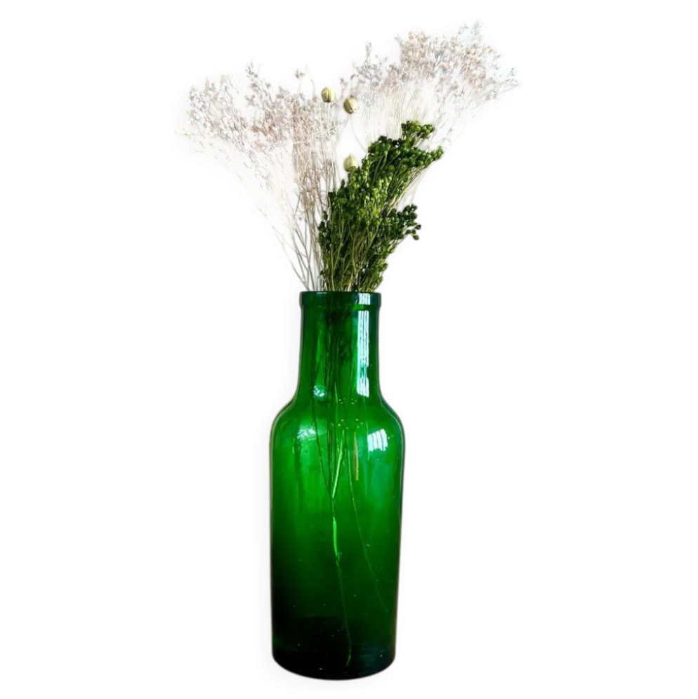 Vase en verre vert