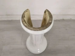 Vasque évier porcelaine sur pied