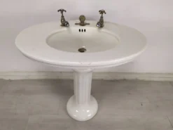 Vasque évier porcelaine sur pied