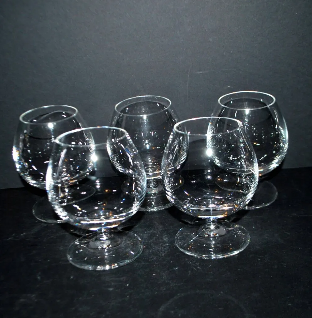 V&B Villeroy Boch lot de 5 verres ballon cognac brandy en cristal