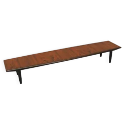 Veneer de roseau danois Lowboard – Mid-Century Modern, années 1970