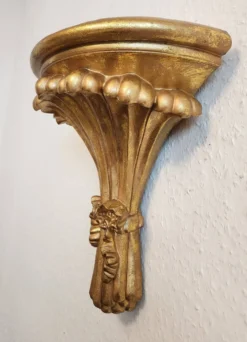 vergoldée console murale support mural étagère décorative rococo Louis XV, 1970