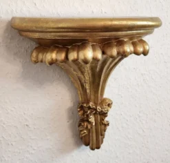 vergoldée console murale support mural étagère décorative rococo Louis XV, 1970