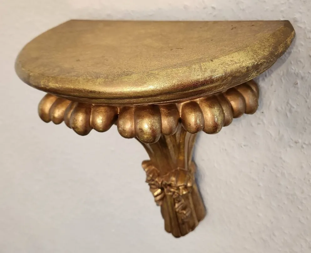 vergoldée console murale support mural étagère décorative rococo Louis XV, 1970