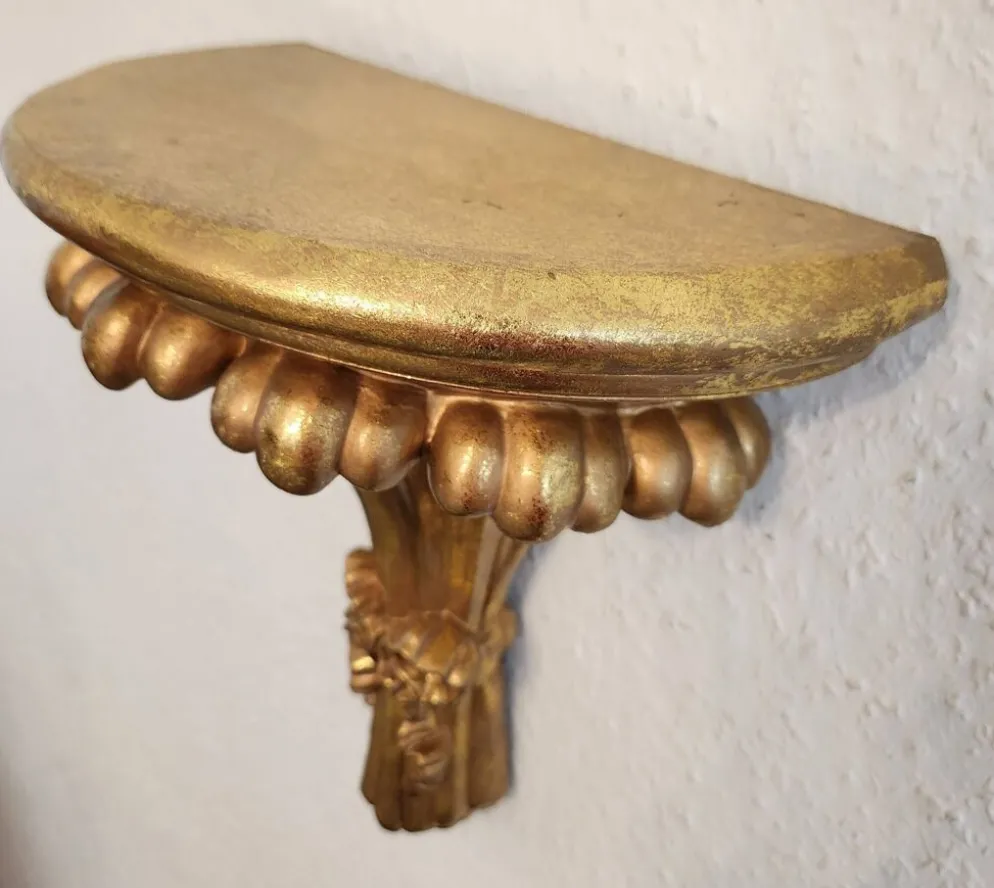 vergoldée console murale support mural étagère décorative rococo Louis XV, 1970