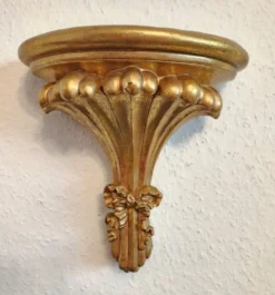 vergoldée console murale support mural étagère décorative rococo Louis XV, 1970