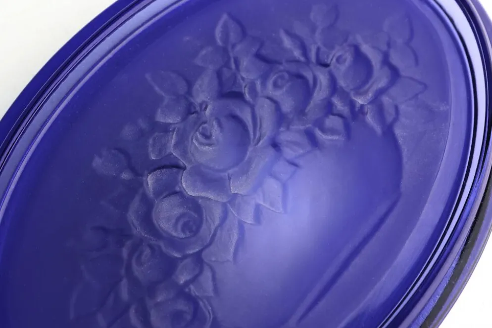 Verre bleu Val-Saint-Lambert Vide-Poche, Belgique vers 1900