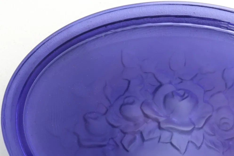 Verre bleu Val-Saint-Lambert Vide-Poche, Belgique vers 1900