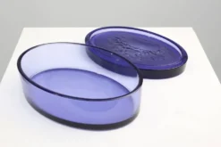 Verre bleu Val-Saint-Lambert Vide-Poche, Belgique vers 1900