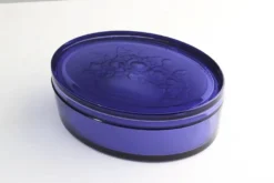 Verre bleu Val-Saint-Lambert Vide-Poche, Belgique vers 1900