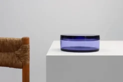 Verre bleu Val-Saint-Lambert Vide-Poche, Belgique vers 1900