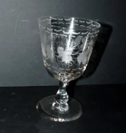 Verre gobelet ancien souvenir gravé à la roue et prénom Adolphe