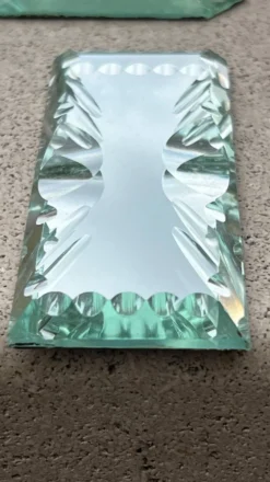 Verre miroir biseauté - portes couteaux dessous de bouteillle