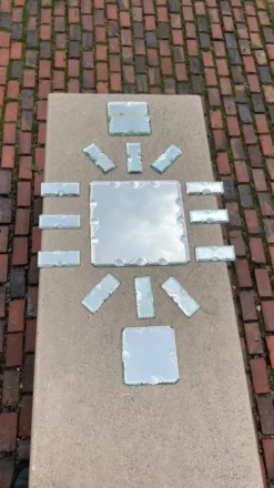 Verre miroir biseauté - portes couteaux dessous de bouteillle