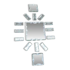 Verre miroir biseauté - portes couteaux dessous de bouteillle