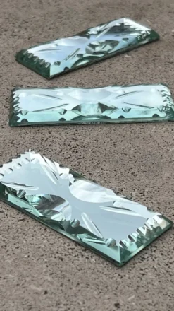 Verre miroir biseauté - portes couteaux dessous de bouteillle