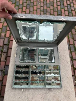 Verre miroir biseauté - portes couteaux dessous de bouteillle