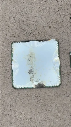 Verre miroir biseauté - portes couteaux dessous de bouteillle