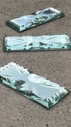 Verre miroir biseauté - portes couteaux dessous de bouteillle